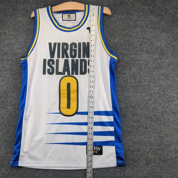 Mizizi Men's Virgin Islands 00 Jersey White Small Sleeveless Crew Neck Polyester - Picture 10 of 12